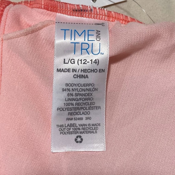 Time and Tru Orange Swim Top - Picture 3 of 8